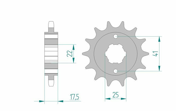 AFAM Steel Standard Front Sprock 20513 - 525 20513-15
