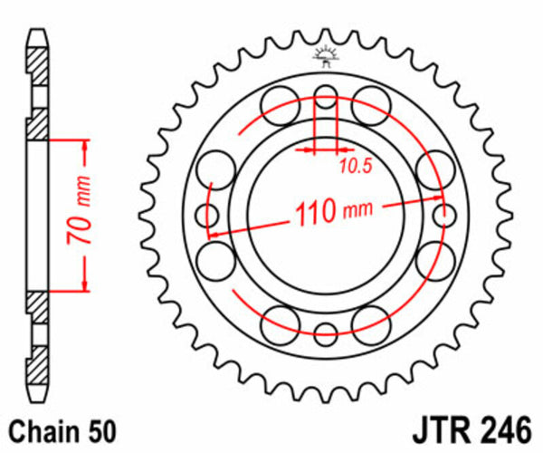 JT Sprock's Steel Standard Rear Sprock 246 - 530 JTR246.41