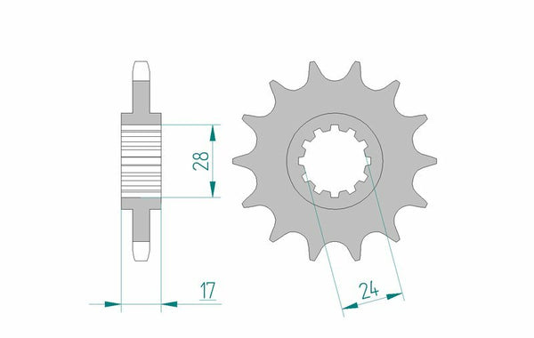 AFAM Steel Standard Front Sprock 20515 - 525 20515-14