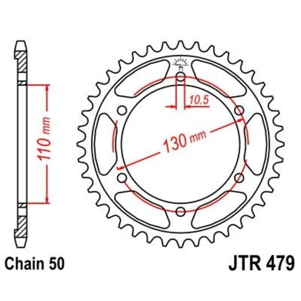 Štandardný zadný Sprock JT Sprock zinok 479 - 530 JTR479.48ZBK