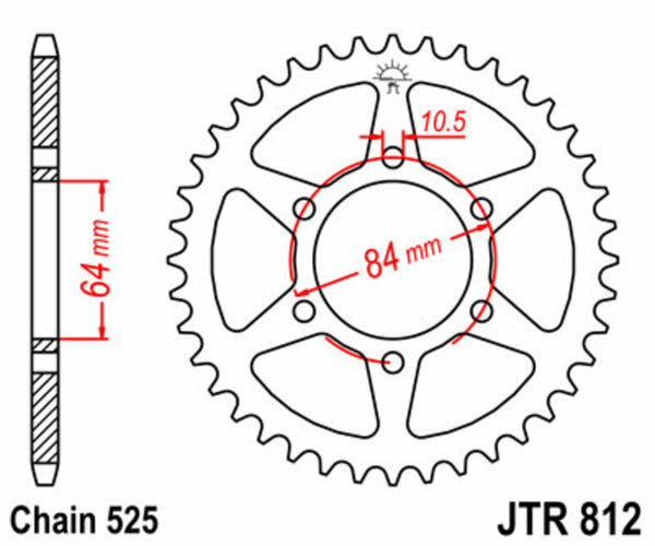 JT SPROCK STEEL STANDARDNI STRANI SPROK 812 - 525 JTR812.41