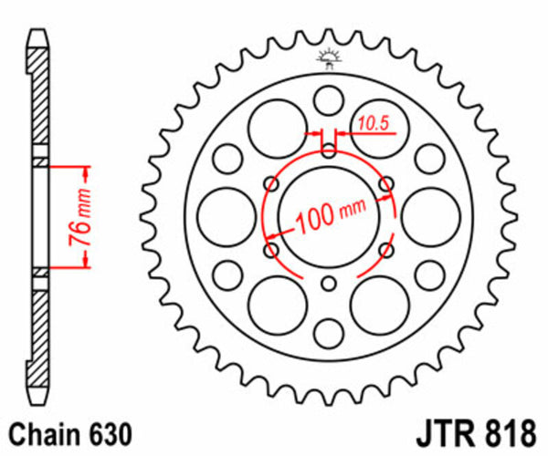 Oceľový štandardný sprock JT Sprock 818 - 630 JTR818.42