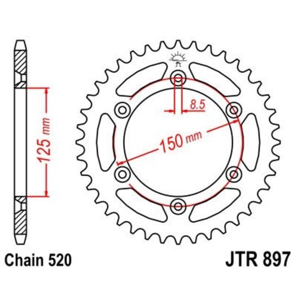 JT SPROCK ZINC STANDARD STRANI SPROK 897 - 520 JTR897.40ZBK