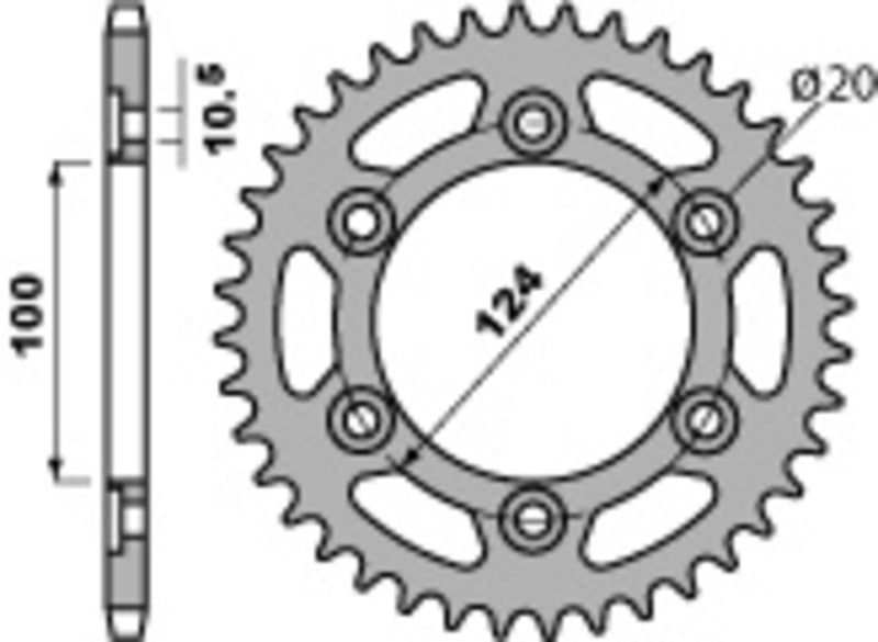 PBR Standard C45 Oceľový zadný sprock 1027 - 520 1027 45 C45