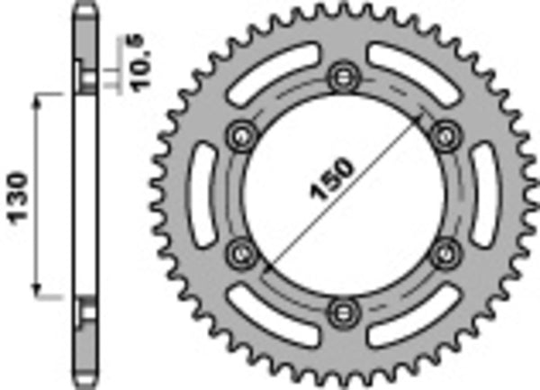 PBR Standard C45 čelični stražnji SPROKE 236 - 520 236 48 C45