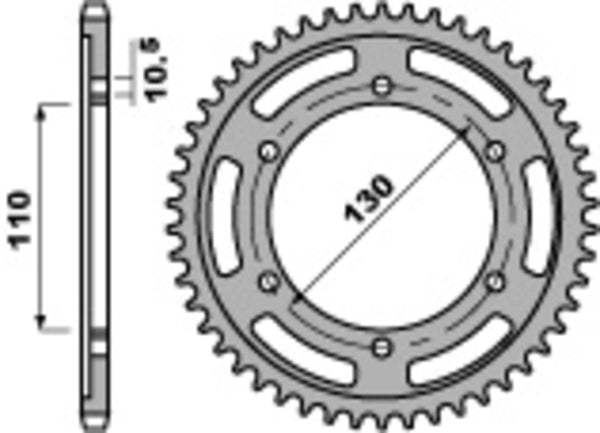 PBR standardni C45 čelični stražnji otvor 241 - 530 241 42 C45