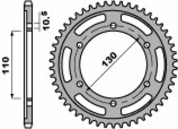 PBR Standard C45 čelični stražnji nosač 241 - 530 241 45 C45