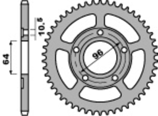 PBR Standard C45 čelični stražnji otvor 245 - 520 245 47 C45