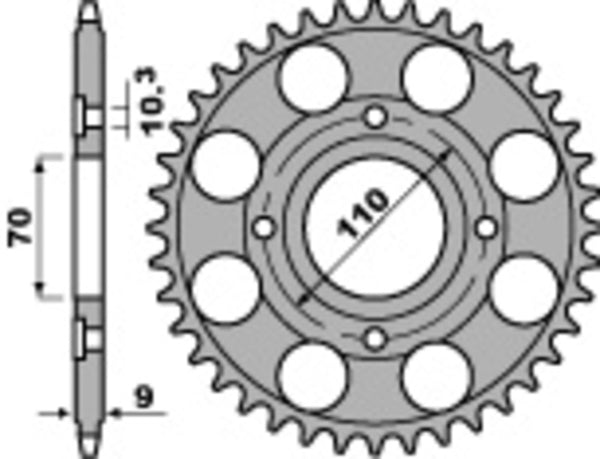 PBR Standard C45 čelični stražnji Sprick 247 - 520 247 36 C45