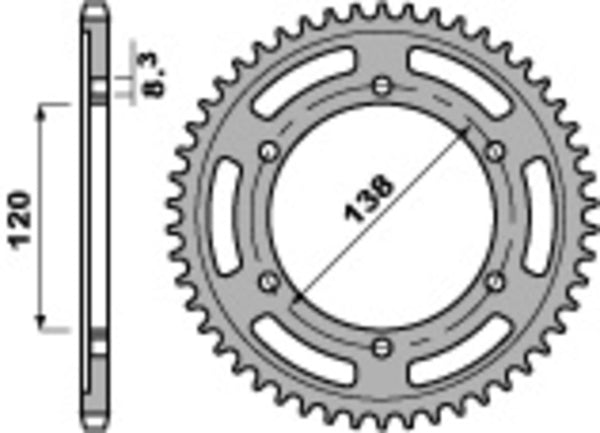 PBR Standard C45 čelični stražnji nosač 253 - 525 253 40 C45