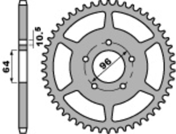PBR Standard C45 čelični stražnji nosač 254 - 520 254 43 C45