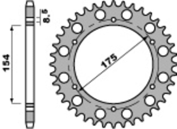 PBR Standard C45 čelični stražnji nosač 258 - 530 258 43 C45
