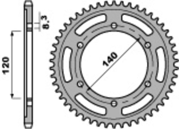 PBR Standard C45 čelični stražnji nosač 260 - 520 260 38 C45