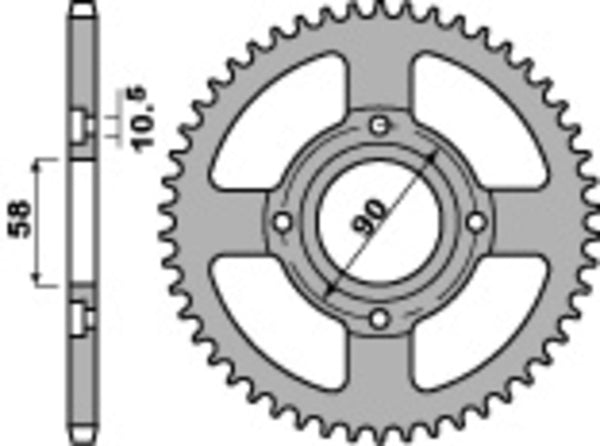 PBR Standard C45 čelični stražnji nosač 269 - 428 269 49 C45
