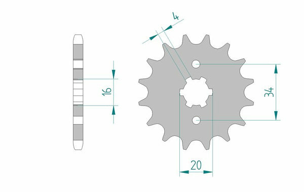 AFAM Steel Standard Front Sprock 21200 - 428 21200-17