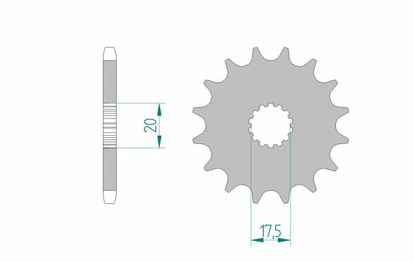 AFAM Steel Self -Cleaning Front Sprock 21202 - 520 21202+14