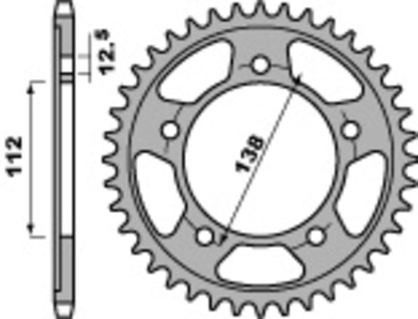 PBR standardni C45 čelični stražnji otvor 408 - 530 408 42 C45
