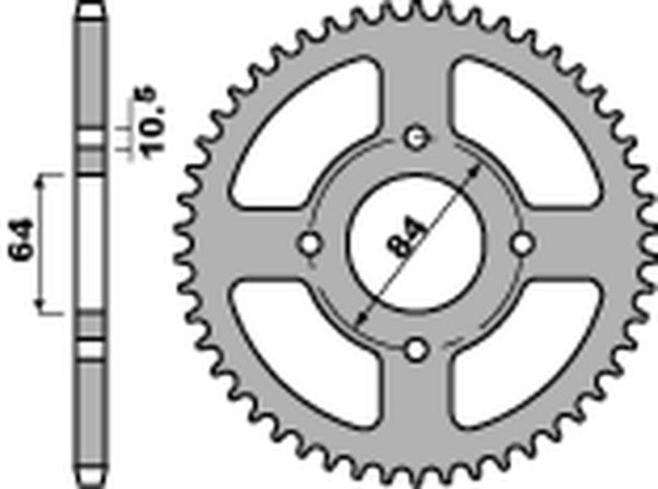PBR Standard C45 čelični stražnji nosač 4302 - 520 4302 41 C45