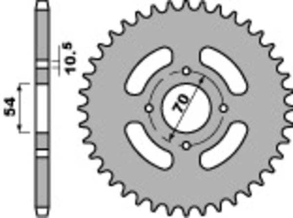 PBR Standard C45 čelični stražnji nosač 4304 - 428 4304 42 C45