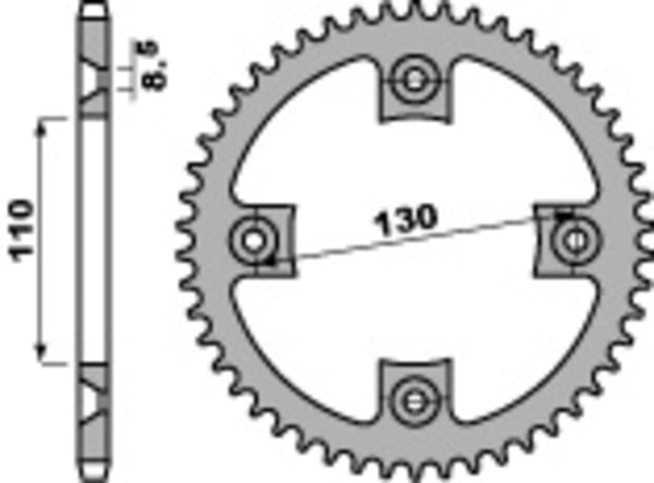 PBR Standard C45 čelični stražnji Sprick 4306 - 420 4306 56 C45