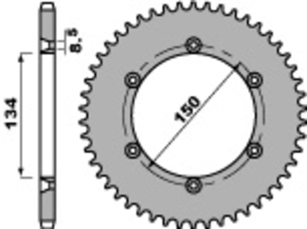 PBR Standard C45 čelični stražnji nosač 4330 - 428 4330 52 C45