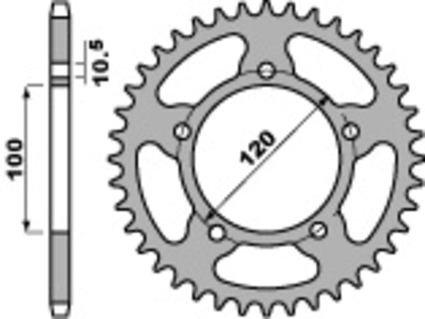 PBR Standard C45 čelični stražnji otvor 4363 - 525 4363 46 C45
