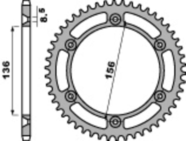 PBR Standard C45 čelični stražnji nosač 4365 - 525 4365 41 C45