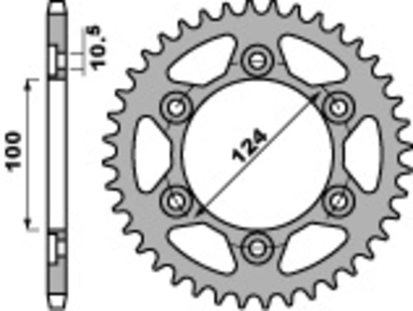 PBR Standard C45 čelični stražnji nosač 4366 - 525 4366 43 C45