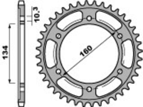PBR Ultra -Light aluminij stražnji Spropet 4405 - 525 4405 45 L