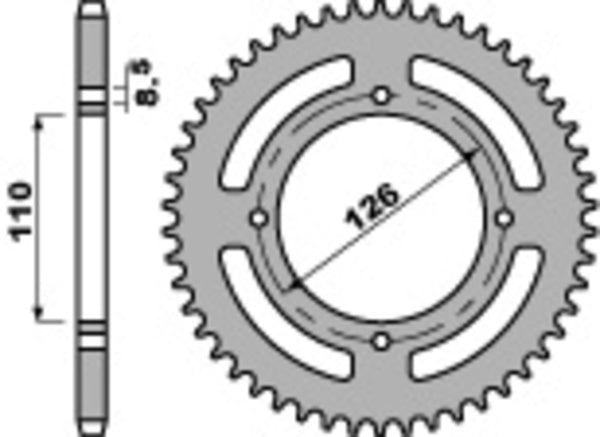 PBR Standard C45 čelični stražnji nosač 4418 - 420 4418 46 C45