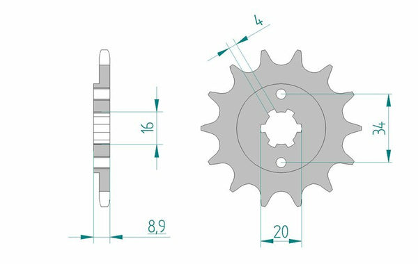 AFAM Steel Standard Front Sprock 21300 - 520 21300-13