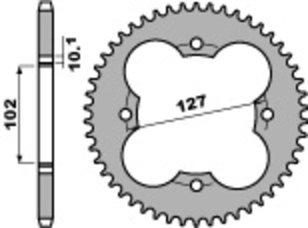 PBR Standard C45 čelični stražnji nosač 4480 - 520 4480 37 C45