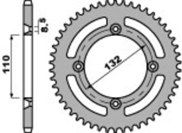 PBR Ultra -Light aluminij stražnji Spropet 4486 - 428 4486 46 L