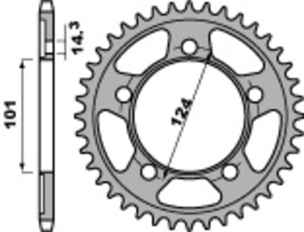 PBR Standard C45 čelični stražnji nosač 4508 - 525 4508 41 C45
