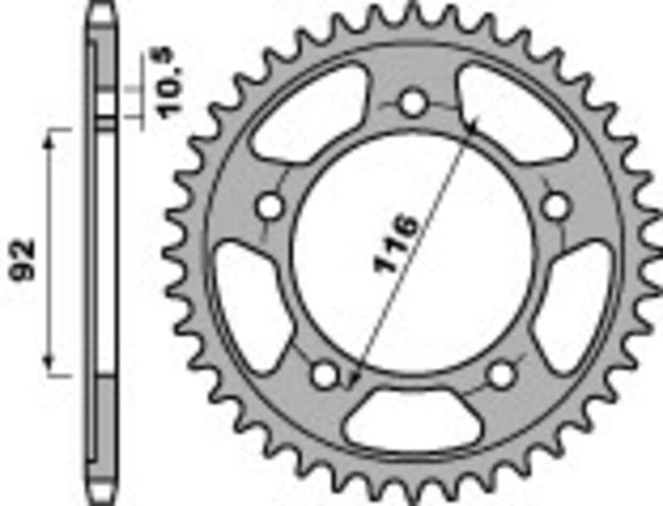 PBR Standard C45 čelični stražnji otvor 4542 - 530 4542 42 C45