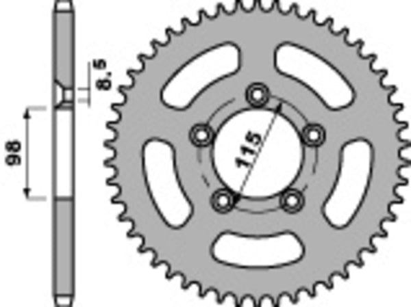 PBR standardni C45 čelični stražnji otvor 4552 - 420 4552 50 C45