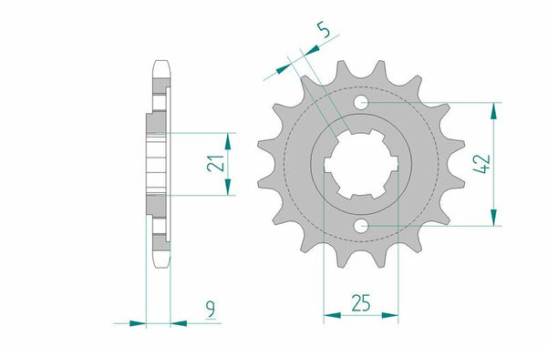 AFAM Steel Standard Front Sprock 21304 - 428 21304-19