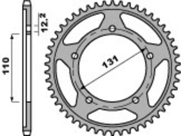 PBR Ultra -Light aluminij stražnji Spropet 4585 - 525 4585 46 L