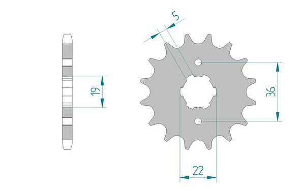 AFAM Steel Standard Front Sprock 21305 - 428 21305-15
