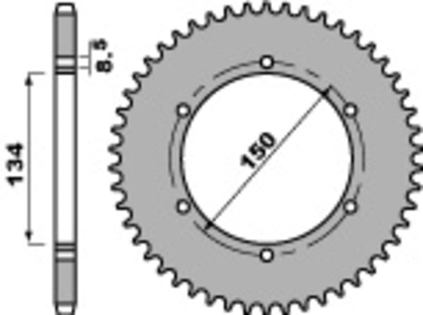 PBR standardni C45 čelični stražnji otvor 463 - 428 463 50 C45