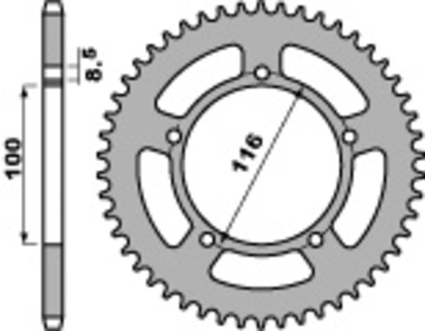 PBR Standard C45 čelični stražnji nosač 464 - 420 464 50 C45
