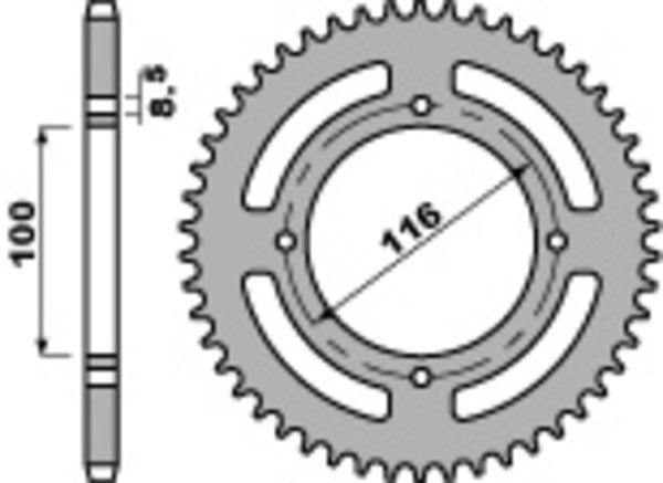 PBR Standard C45 Steel Rear Sprocket 467 - 420 467 54 C45 