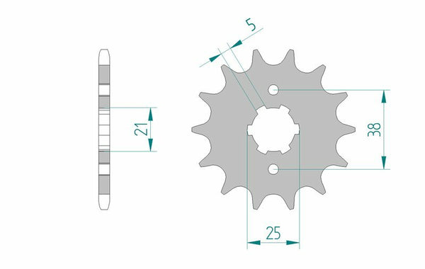 AFAM Steel Standard Front Sprock 21308 - 520 21308-13