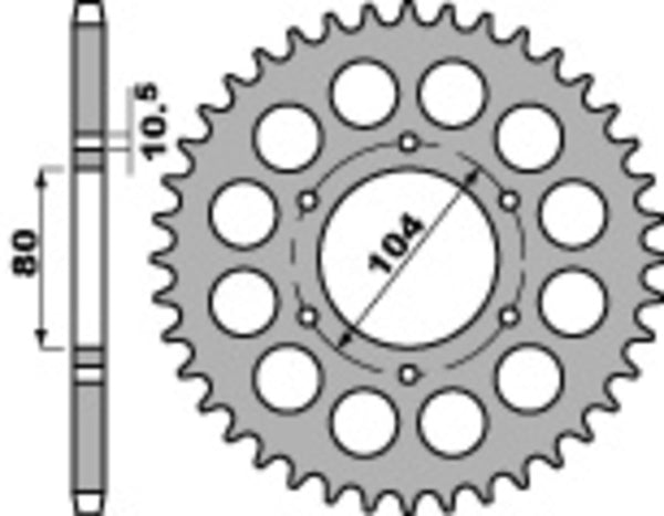 PBR Standard C45 čelični stražnji nosač 488 - 530 488 44 C45