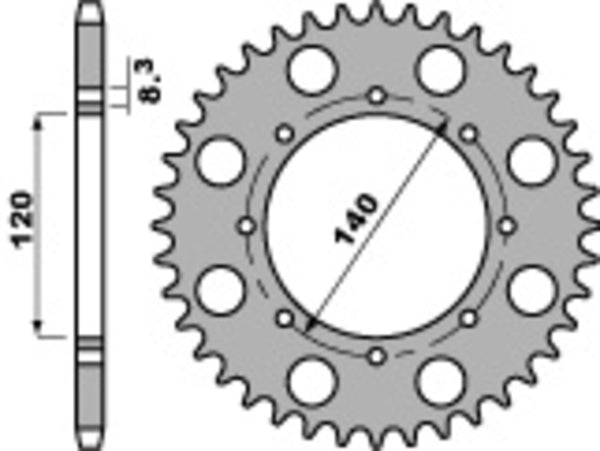 PBR Standard C45 čelični stražnji nosač 491 - 520 491 37 C45