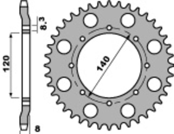 PBR Standard C45 čelični stražnji Sprick 506 - 520 506 43 C45