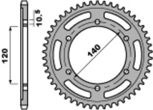 PBR Standard C45 čelični stražnji nosač 5301 - 525 5301 38 C45