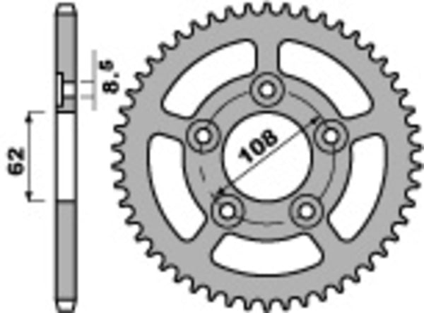 PBR Standard C45 čelični stražnji Sprick 714 - 520 714 43 C45