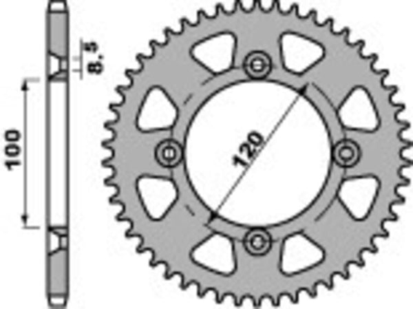 PBR Ultra -Light aluminij stražnji Spropet 798 - 428 798 47 L