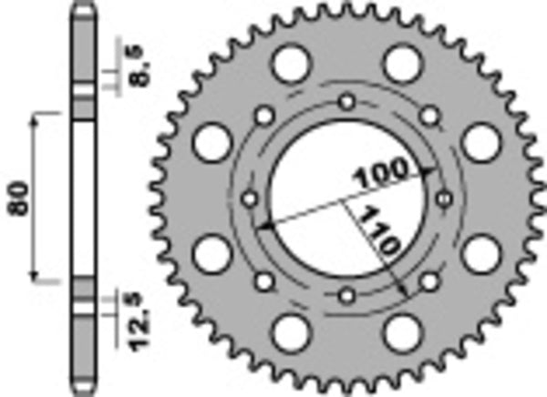 PBR Standard C45 čelični stražnji nosač 819 - 520 819 39 C45
